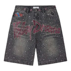 Vale Forever Iced Out Jean Shorts Black