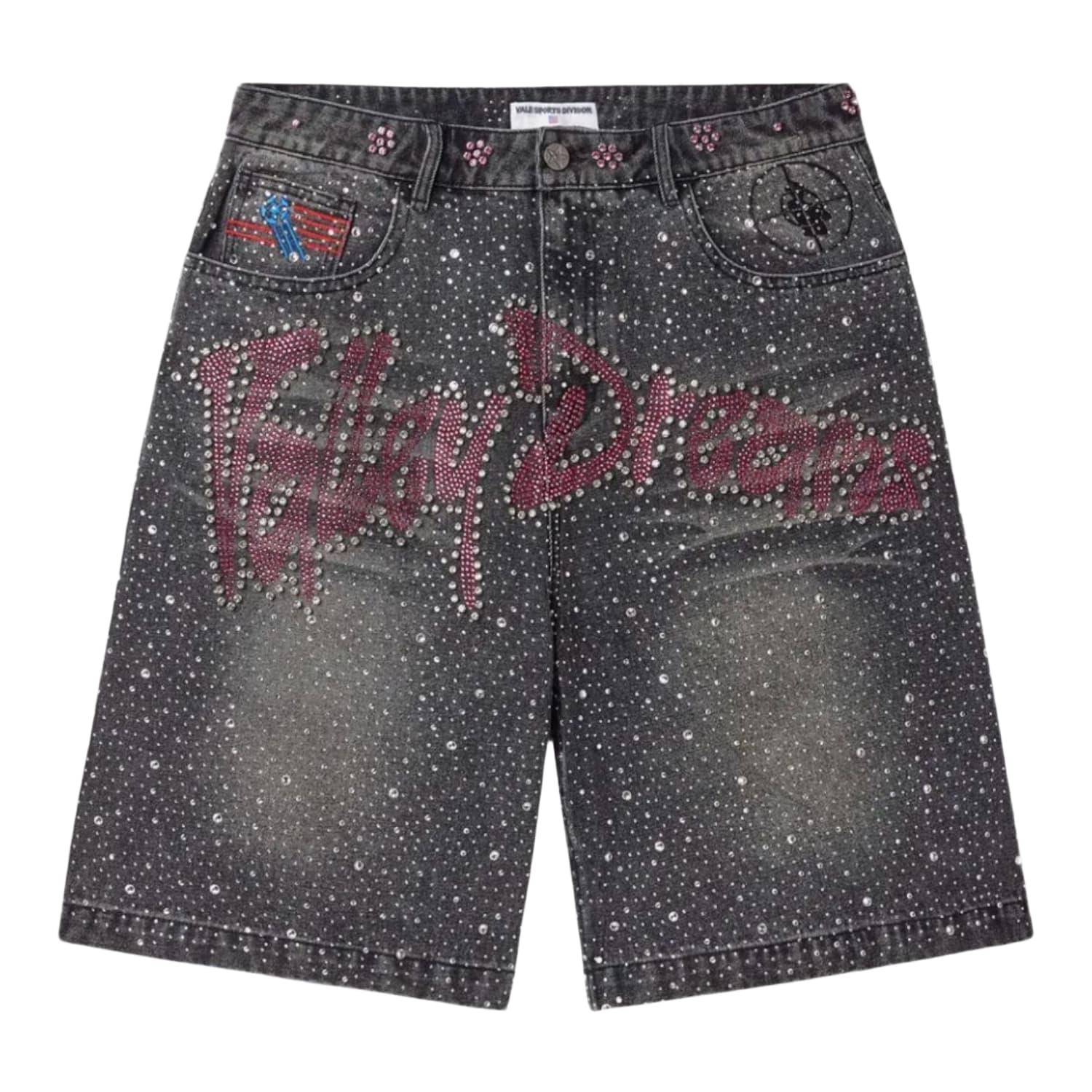Vale Forever Iced Out Jean Shorts Black