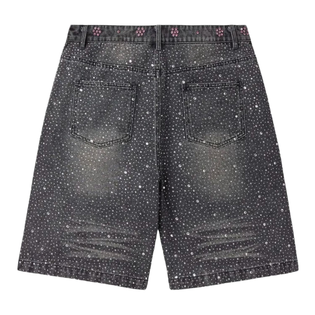 Vale Forever Iced Out Jean Shorts Black