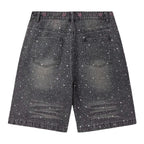 Vale Forever Iced Out Jean Shorts Black