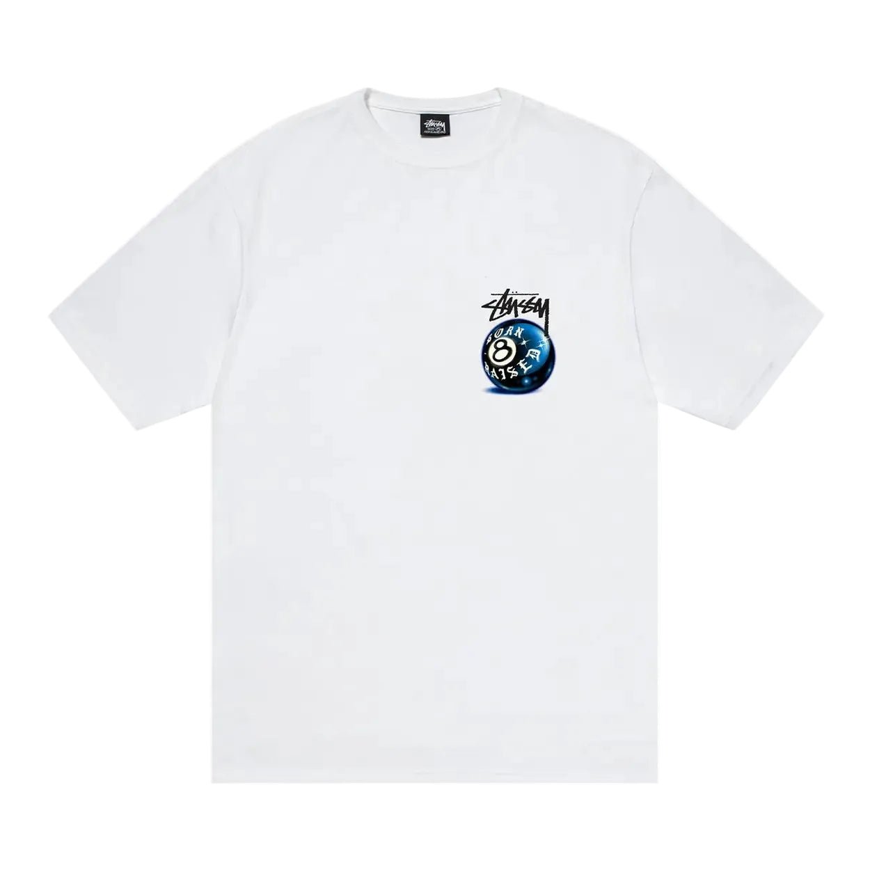 Stussy Born X Raised 8 Ball Tee White