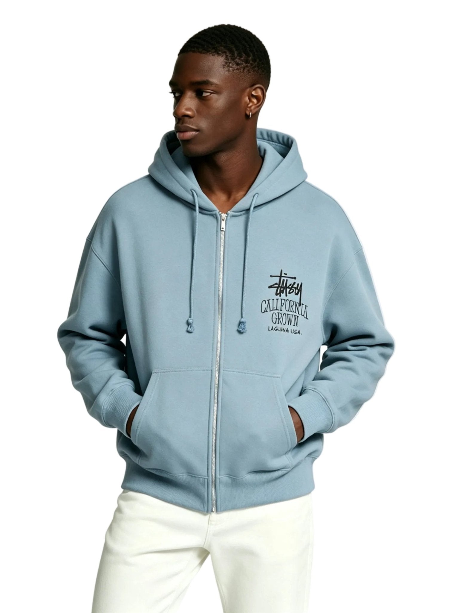Stussy Cali Grown Zip Hoodie Slate
