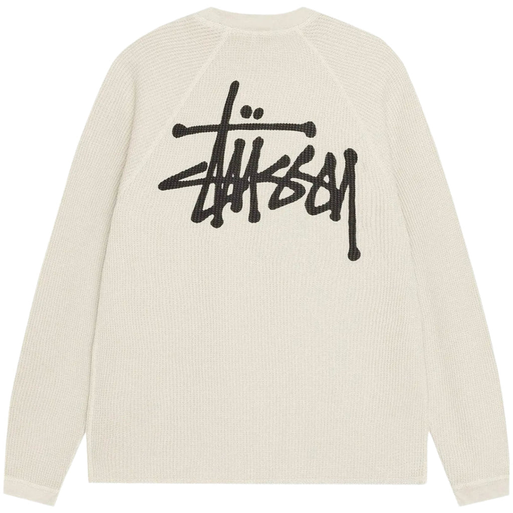 Stussy Raglan Thermal Long-Sleeve Crew Bone