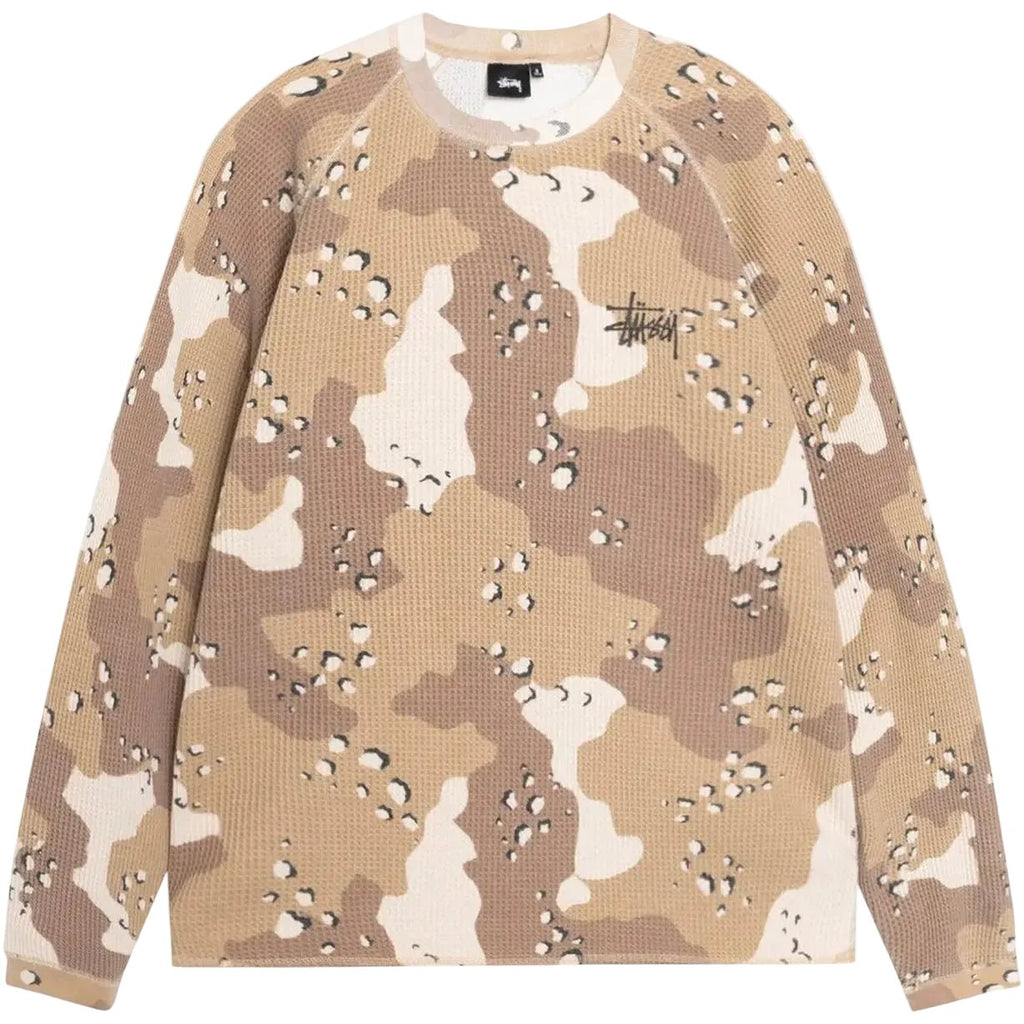 Stussy Raglan Thermal Long-Sleeve Crew Desert Camo