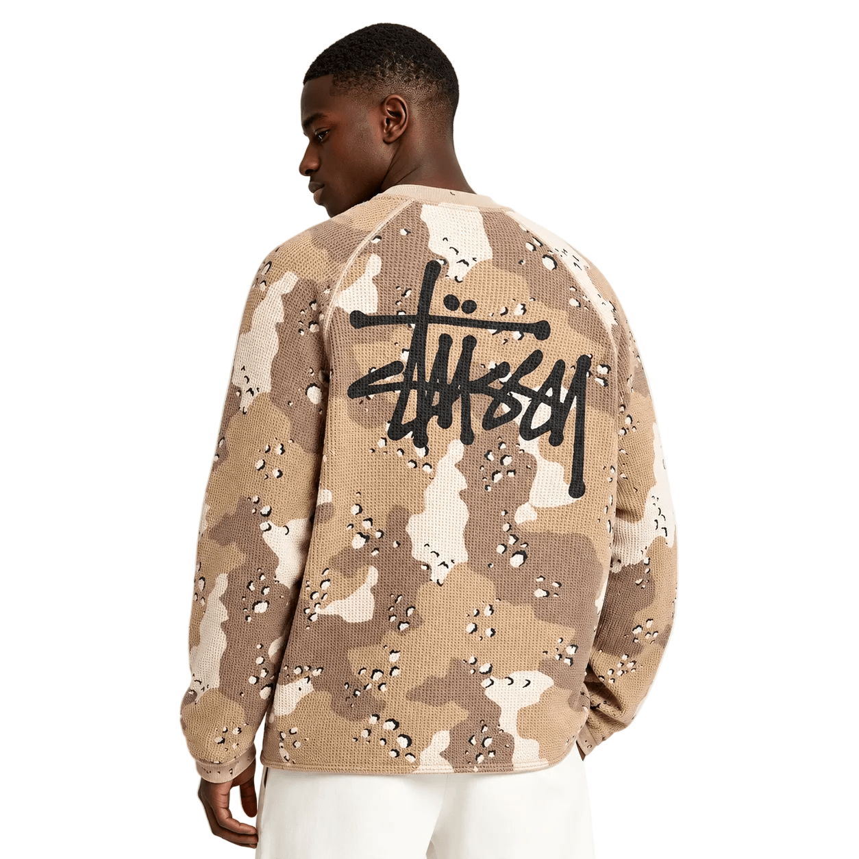 Stussy Raglan Thermal Long-Sleeve Crew Desert Camo