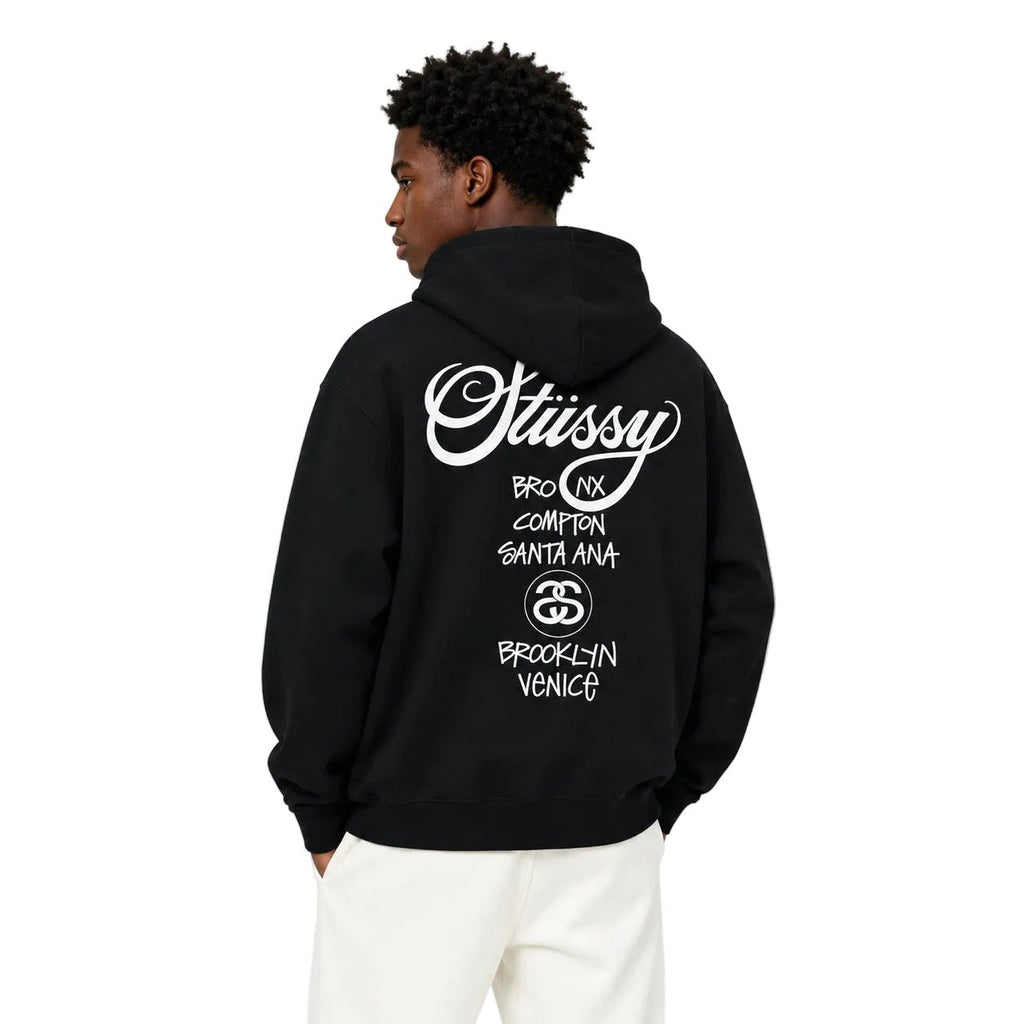 Stussy World Tour Hoodie Black