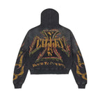 Vale Forever Reborn Waffle Zip Up Hoodie Black